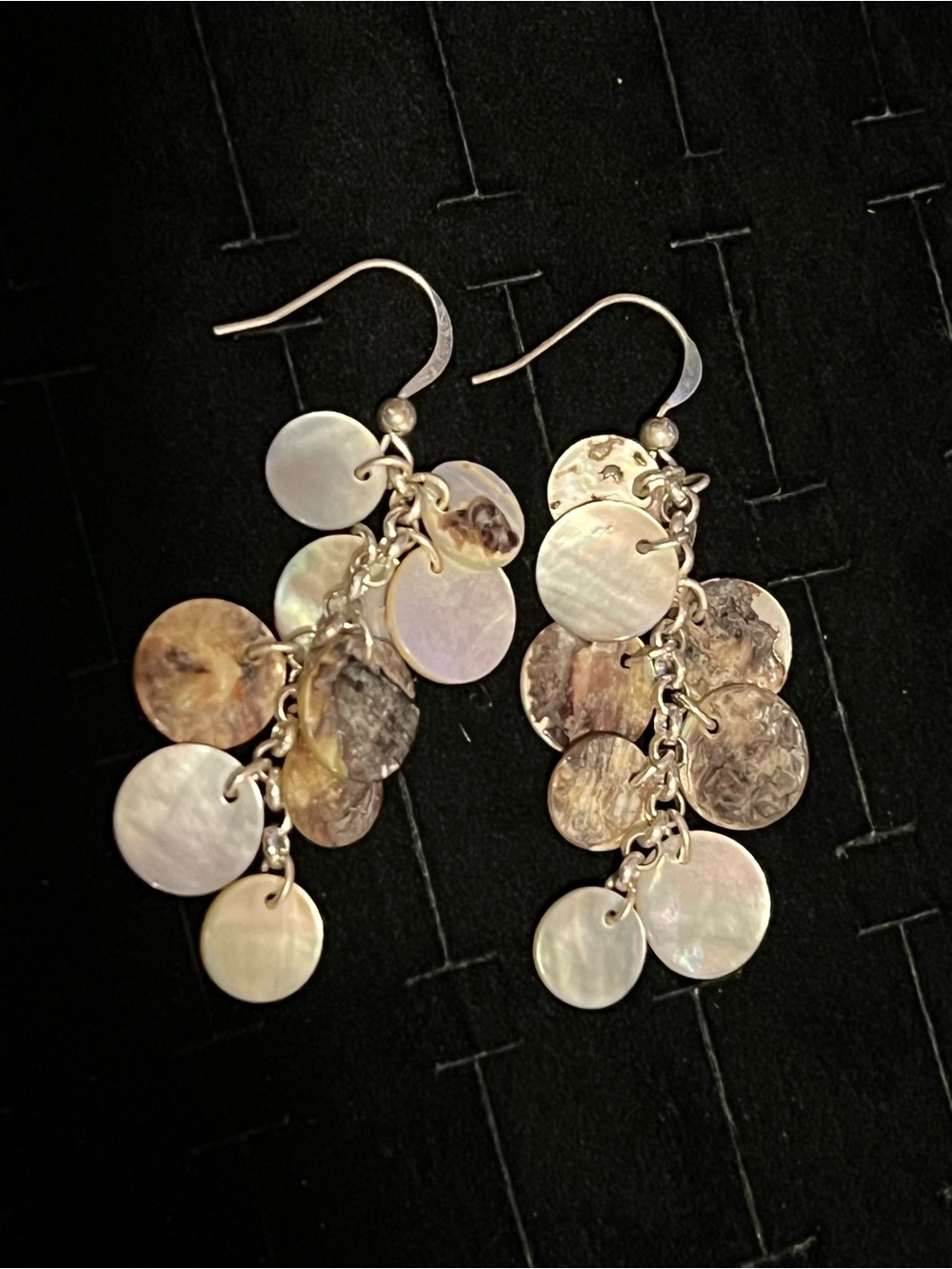 Silver Boho Shell Dangle earrings - Picture 2 of 2